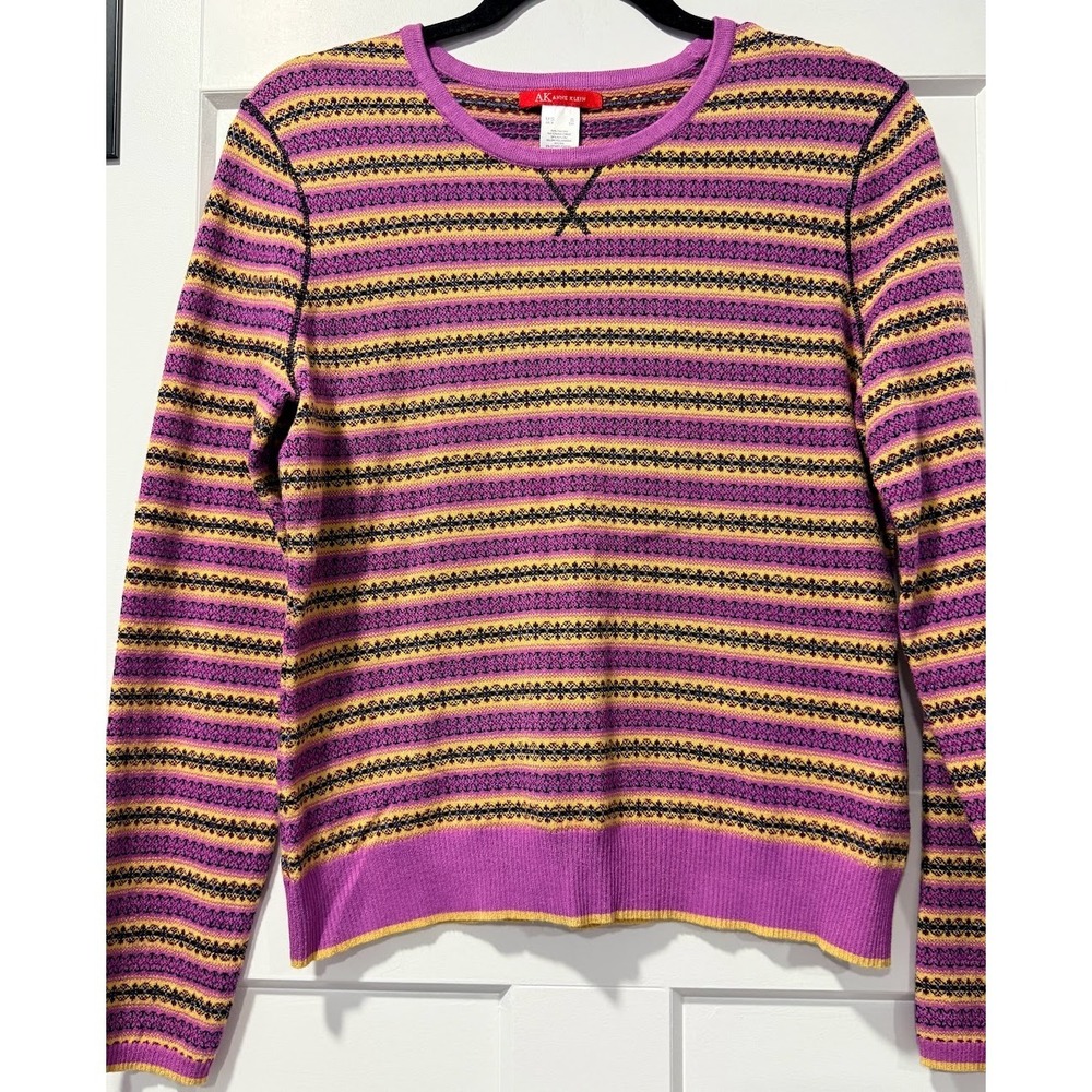 Pretty Anne Klein Stiped Pink Sweater Ladies Size Small